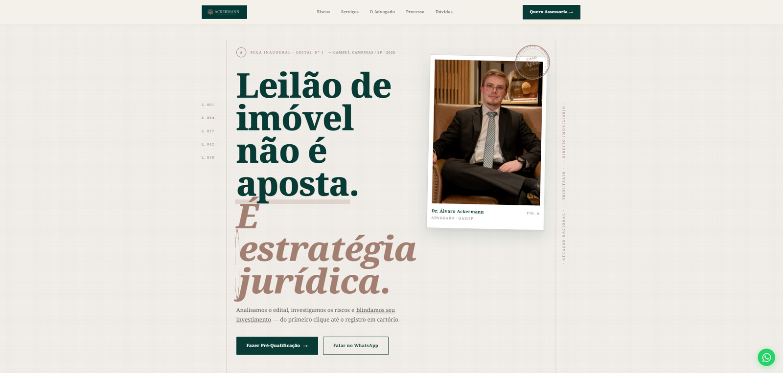 Preview do site Ackermann Advogados - Edição Editorial